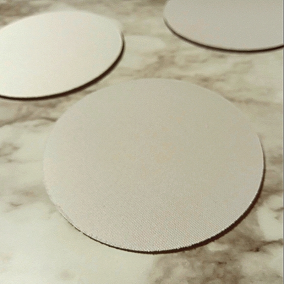 NWOT 100 pcs Sub Blanks | Coaster Round | 3.5" Fabric Top Black Rubber Bottom(2) - Picture 6 of 8